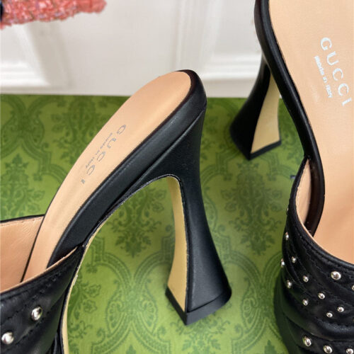 High Quality Luxury Gucci Platform Rivets High Heels – Style 53715 product detail