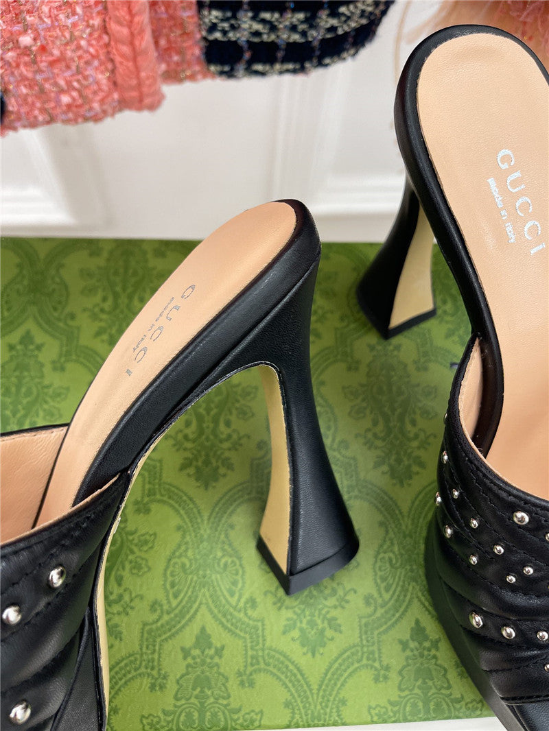 High Quality Luxury Gucci Platform Rivets High Heels – Style 53715 product detail