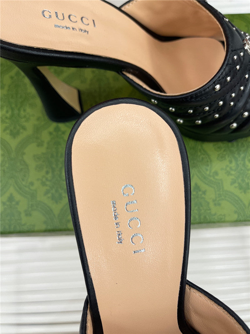 High Quality Luxury Gucci Platform Rivets High Heels – Style 53715 product detail