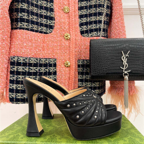 High Quality Luxury Gucci Platform Rivets High Heels – Style 53715 alternate view