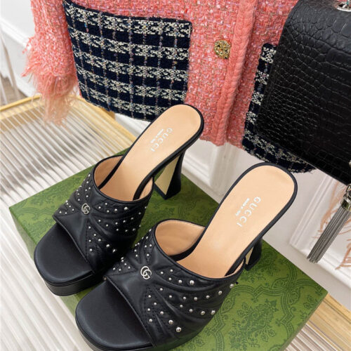 High Quality Luxury Gucci Platform Rivets High Heels – Style 53715 product detail