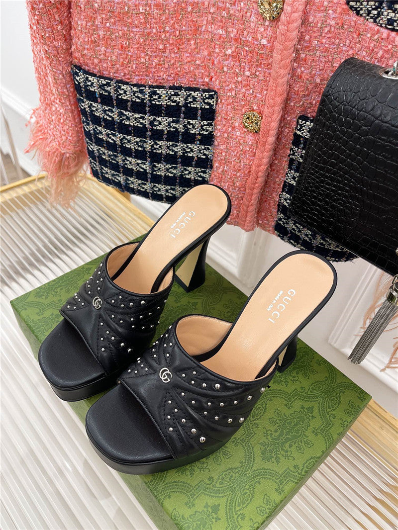 High Quality Luxury Gucci Platform Rivets High Heels – Style 53715 product detail
