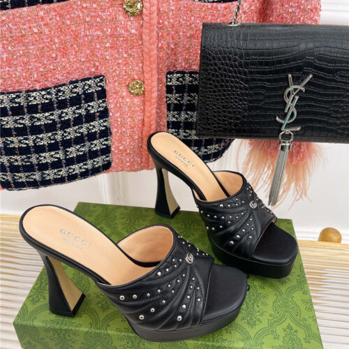 High Quality Luxury Gucci Platform Rivets High Heels – Style 53715