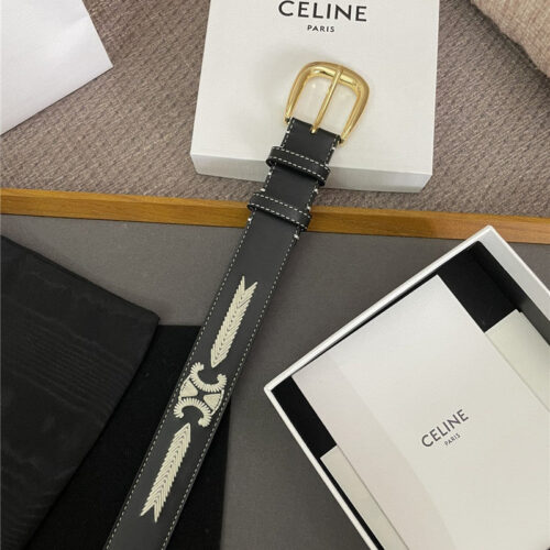High Quality Luxury Celine Embroidered Belt In Vintage Calfskin – Style 83046 product detail