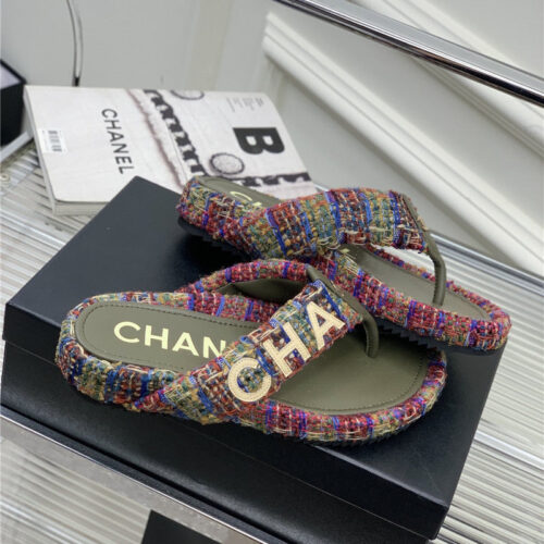 High Quality Luxury Chanel Flip Logo Flops