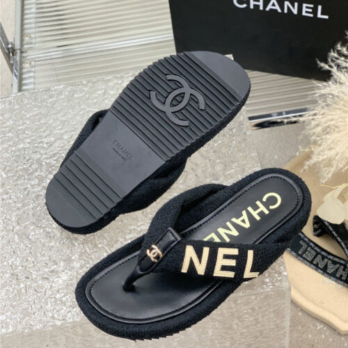 High Quality Luxury Chanel Flip Logo Flops – Style 58950 product detail