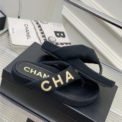 High Quality Luxury Chanel Flip Logo Flops – Style 58950 product detail