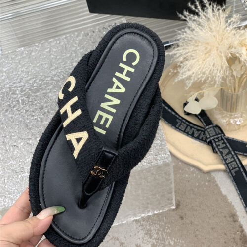 High Quality Luxury Chanel Flip Logo Flops – Style 58950 product detail