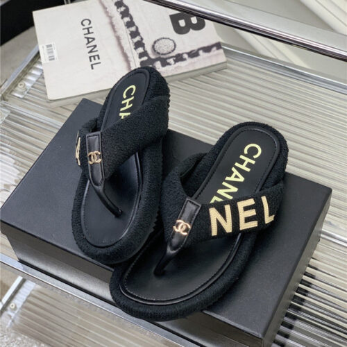 High Quality Luxury Chanel Flip Logo Flops – Style 58950 product detail