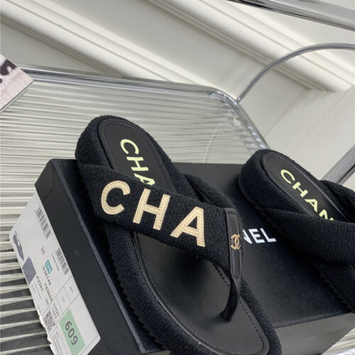 High Quality Luxury Chanel Flip Logo Flops – Style 58950 product detail