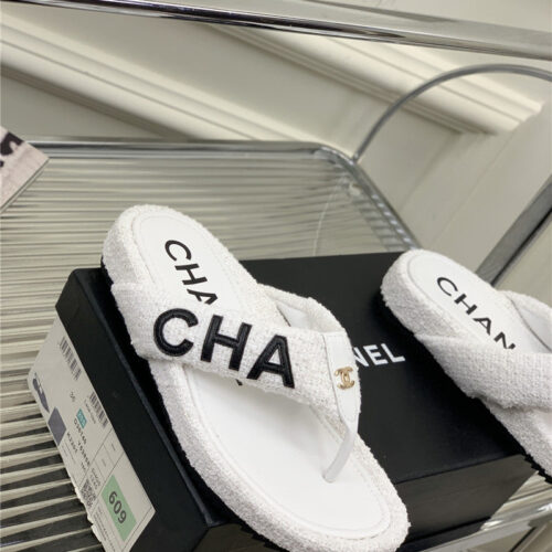 High Quality Luxury Chanel Flip Logo Flops – Style 55558 product detail