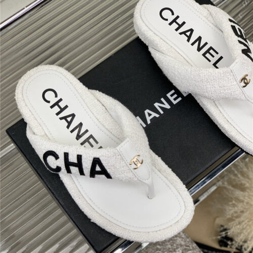 High Quality Luxury Chanel Flip Logo Flops – Style 55558 product detail