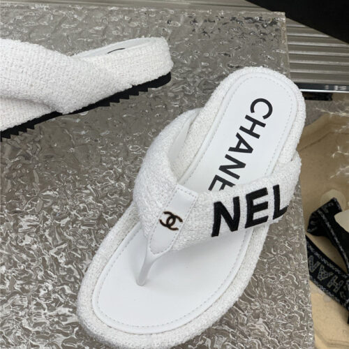 High Quality Luxury Chanel Flip Logo Flops – Style 55558 product detail