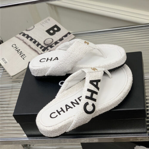 High Quality Luxury Chanel Flip Logo Flops – Style 55558 product detail