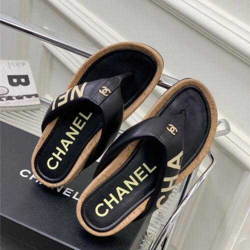 High Quality Luxury Chanel Flip Logo Flops – Style 01894 product detail