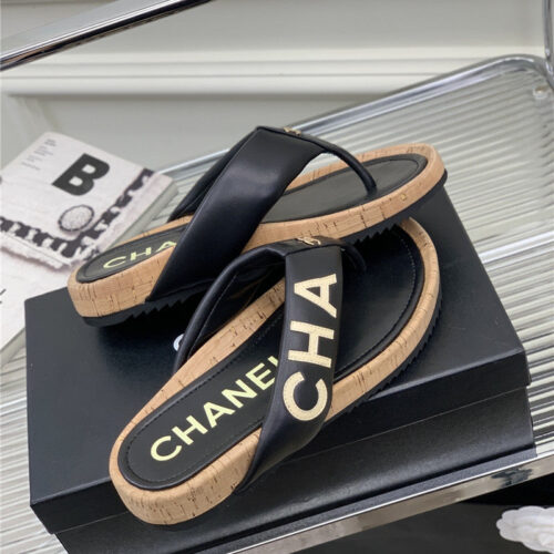 High Quality Luxury Chanel Flip Logo Flops – Style 01894 product detail