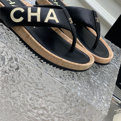 High Quality Luxury Chanel Flip Logo Flops – Style 01894 product detail