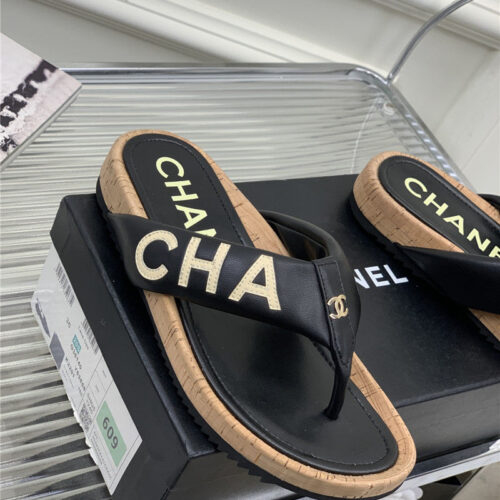 High Quality Luxury Chanel Flip Logo Flops – Style 01894 product detail