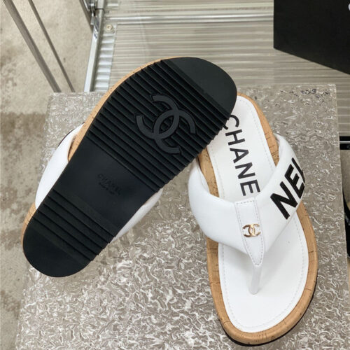 High Quality Luxury Chanel Flip Logo Flops – Style 65734 product detail