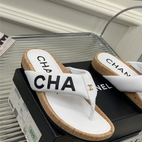 High Quality Luxury Chanel Flip Logo Flops – Style 65734 product detail
