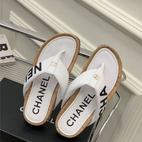 High Quality Luxury Chanel Flip Logo Flops – Style 65734 product detail