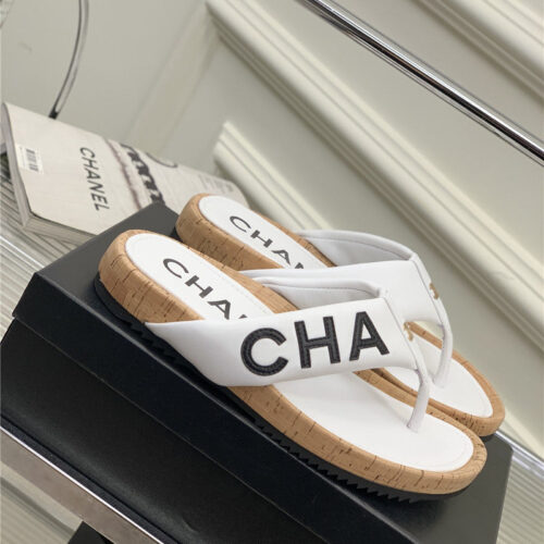 High Quality Luxury Chanel Flip Logo Flops – Style 65734