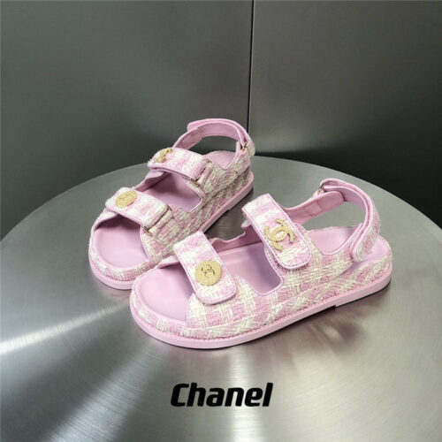High Quality Luxury Chanel Wool Velcro Beach Sandals alternate view
