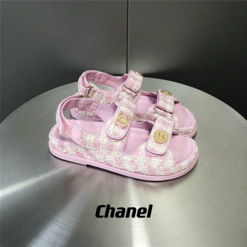 High Quality Luxury Chanel Wool Velcro Beach Sandals