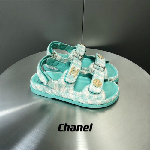 High Quality Luxury Chanel Wool Velcro Beach Sandals – Style 61638