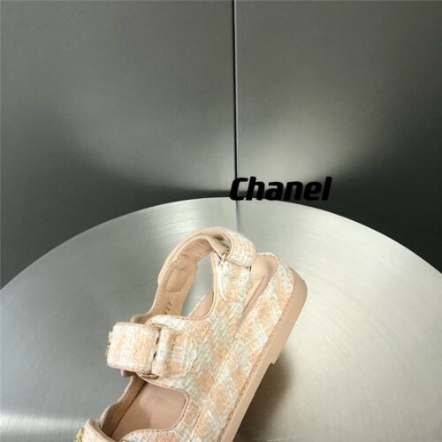 High Quality Luxury Chanel Wool Velcro Beach Sandals – Style 94406 product detail