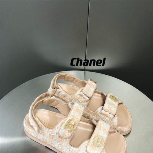 High Quality Luxury Chanel Wool Velcro Beach Sandals – Style 94406 product detail