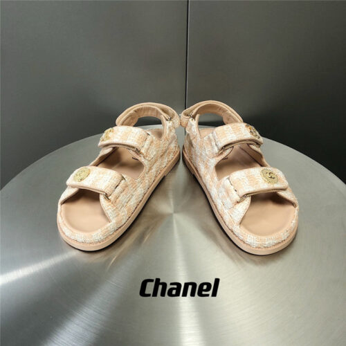High Quality Luxury Chanel Wool Velcro Beach Sandals – Style 94406 product detail