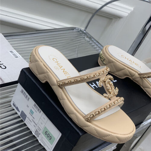 High Quality Luxury Chanel New Silk Sheepskin Slippers – Style 72006 product detail