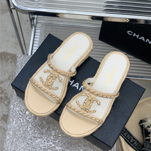 High Quality Luxury Chanel New Silk Sheepskin Slippers – Style 72006