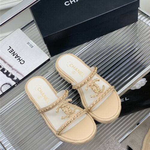 High Quality Luxury Chanel New Silk Sheepskin Slippers – Style 72006 product detail