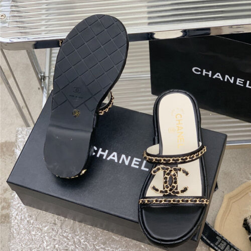 High Quality Luxury Chanel New Silk Sheepskin Slippers – Style 78790 product detail