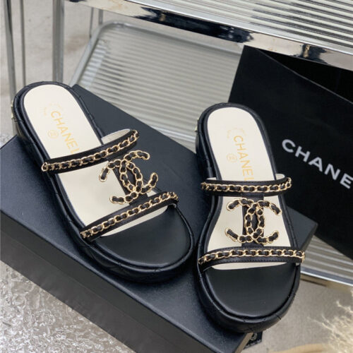 High Quality Luxury Chanel New Silk Sheepskin Slippers – Style 78790 product detail
