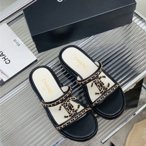 High Quality Luxury Chanel New Silk Sheepskin Slippers – Style 78790 alternate view