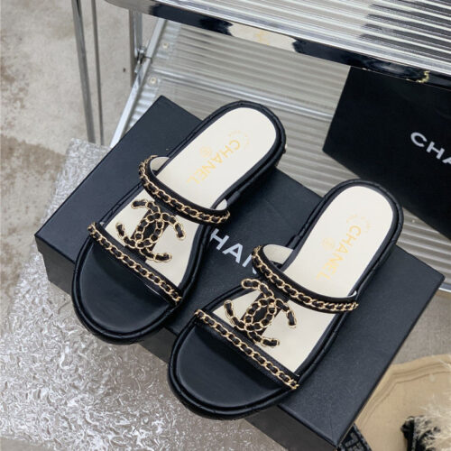 High Quality Luxury Chanel New Silk Sheepskin Slippers – Style 78790
