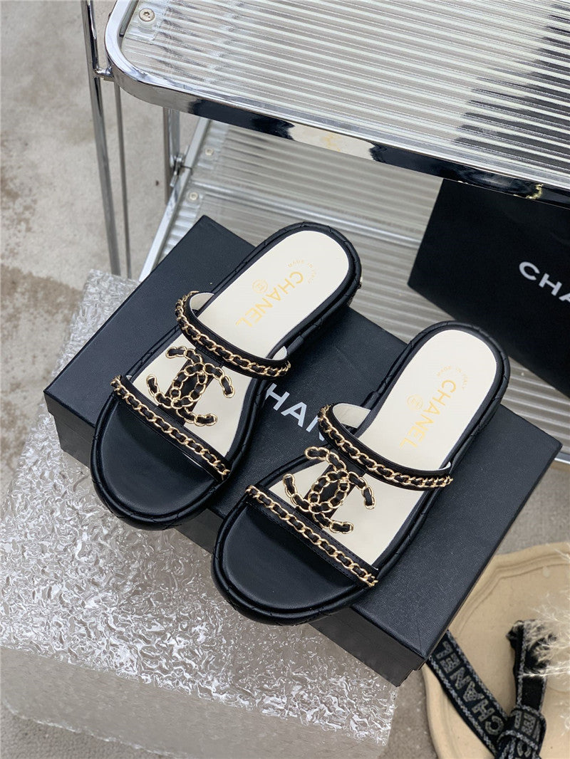 High Quality Luxury Chanel New Silk Sheepskin Slippers – Style 78790