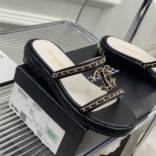 High Quality Luxury Chanel New Silk Sheepskin Slippers – Style 78790 product detail