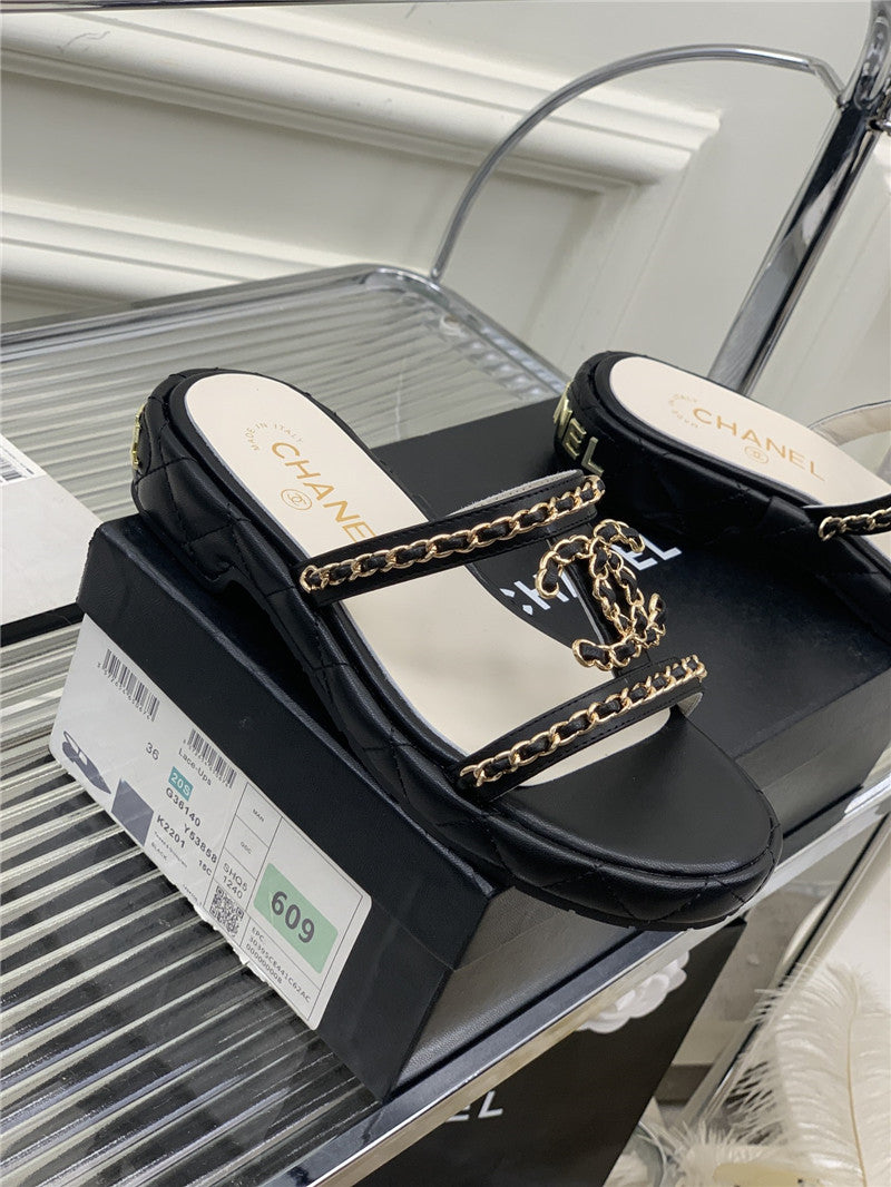High Quality Luxury Chanel New Silk Sheepskin Slippers – Style 78790 product detail