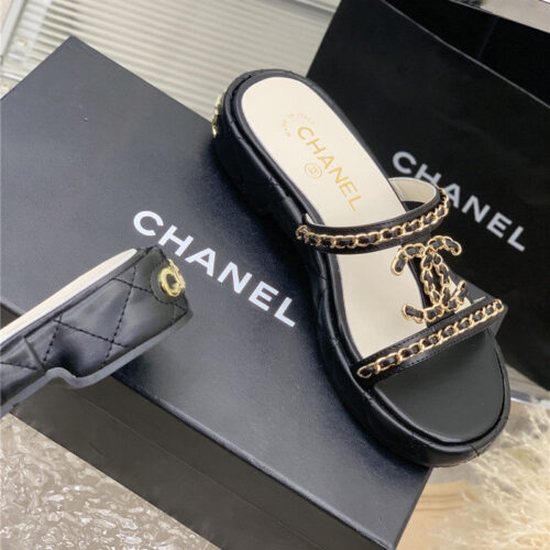 High Quality Luxury Chanel New Silk Sheepskin Slippers – Style 78790 product detail