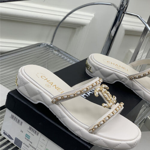High Quality Luxury Chanel New Silk Sheepskin Slippers product detail