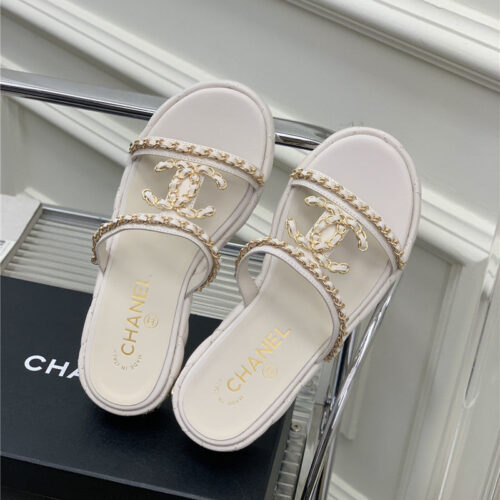 High Quality Luxury Chanel New Silk Sheepskin Slippers product detail