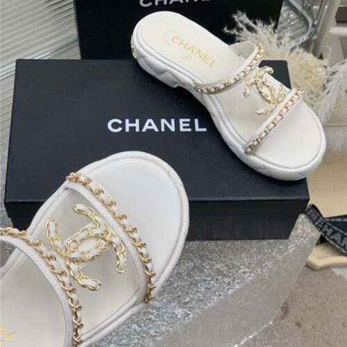 High Quality Luxury Chanel New Silk Sheepskin Slippers product detail