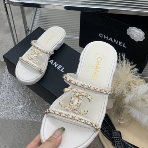 High Quality Luxury Chanel New Silk Sheepskin Slippers product detail