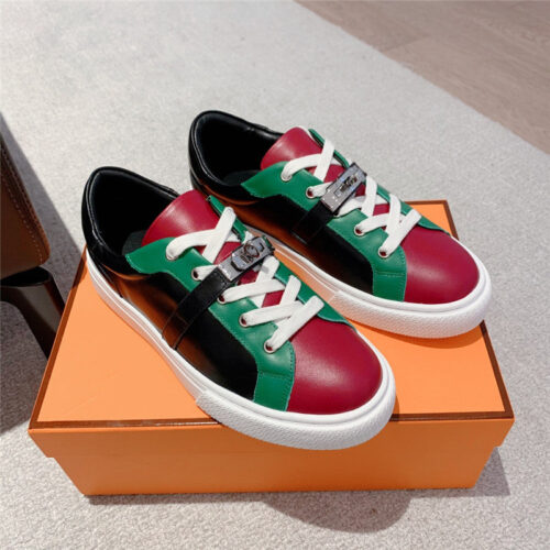High Quality Luxury Hermes British Retro Design White Shoes