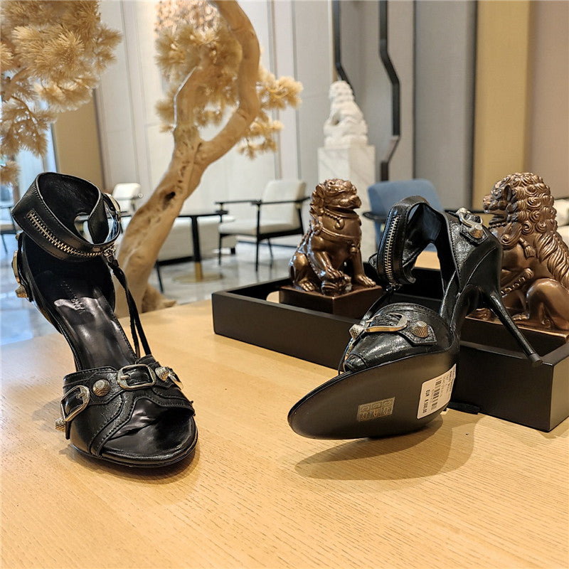 High Quality Luxury Balenciaga Studded Fishmouth Sandals – Style 39779 product detail