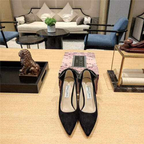 High Quality Luxury Jimmy Choo Pearl Crystal Bow Diamond Shoes – Style 02295 product detail